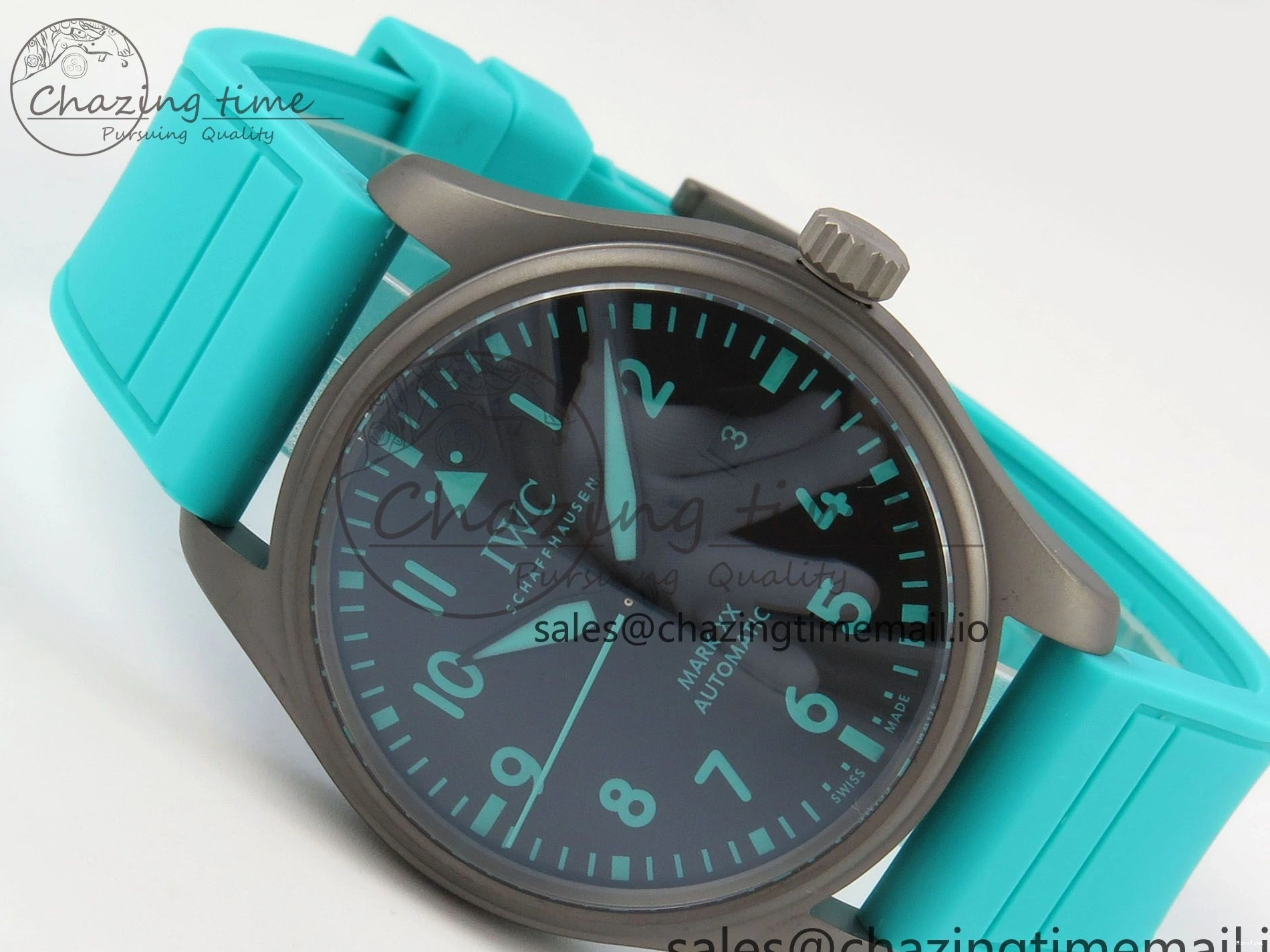 MIROTIME 0102 Pilot Mark XX BLSF 1:1 Best Edition Black Blue Dial on Blue Rubber Strap MIYOTA Sleek 6989